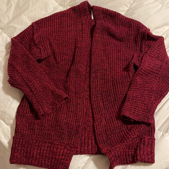 Free People High Hopes Cardigan-Burgundy/Red - Picture 3 of 9
